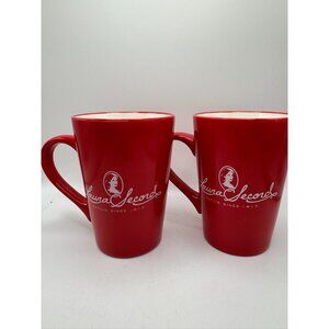 Two Brands Unlimited Laura Secord Coffee Mug Tea Cup Since 1913 Red Set of 2